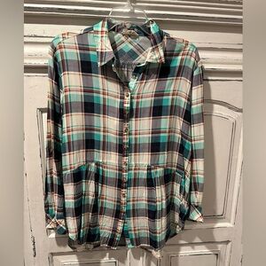 Entro Plaid Rayon Button-Up Shirt